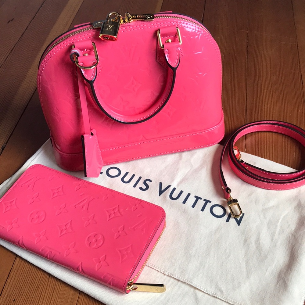 Louis Vuitton pink Alma BB purse